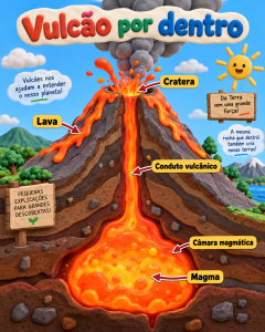Vulcão por dentro - IA