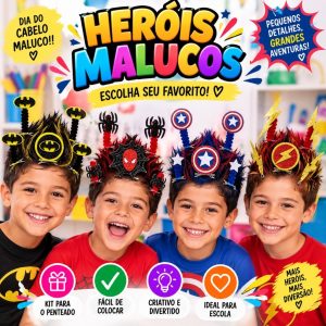 Cabelo maluco super-heróis 