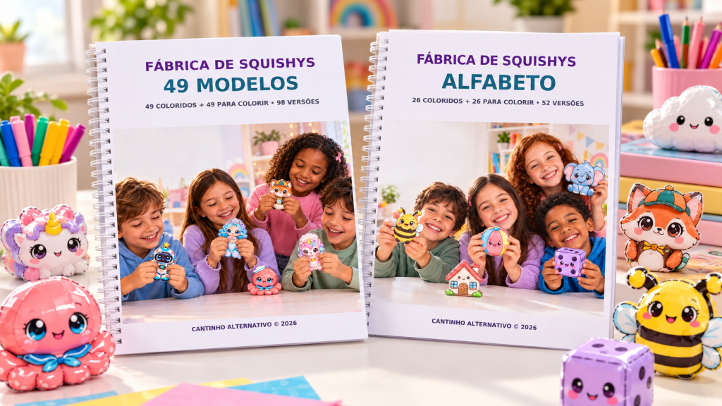 Combo Fábrica de Squishys com duas apostilas de moldes para imprimir