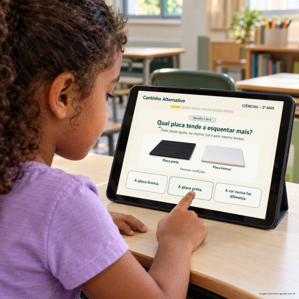 Criança jogando no tablet
