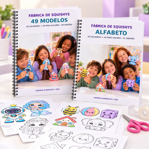 Moldes de paper squishys impressos com personagens coloridos e para colorir 2