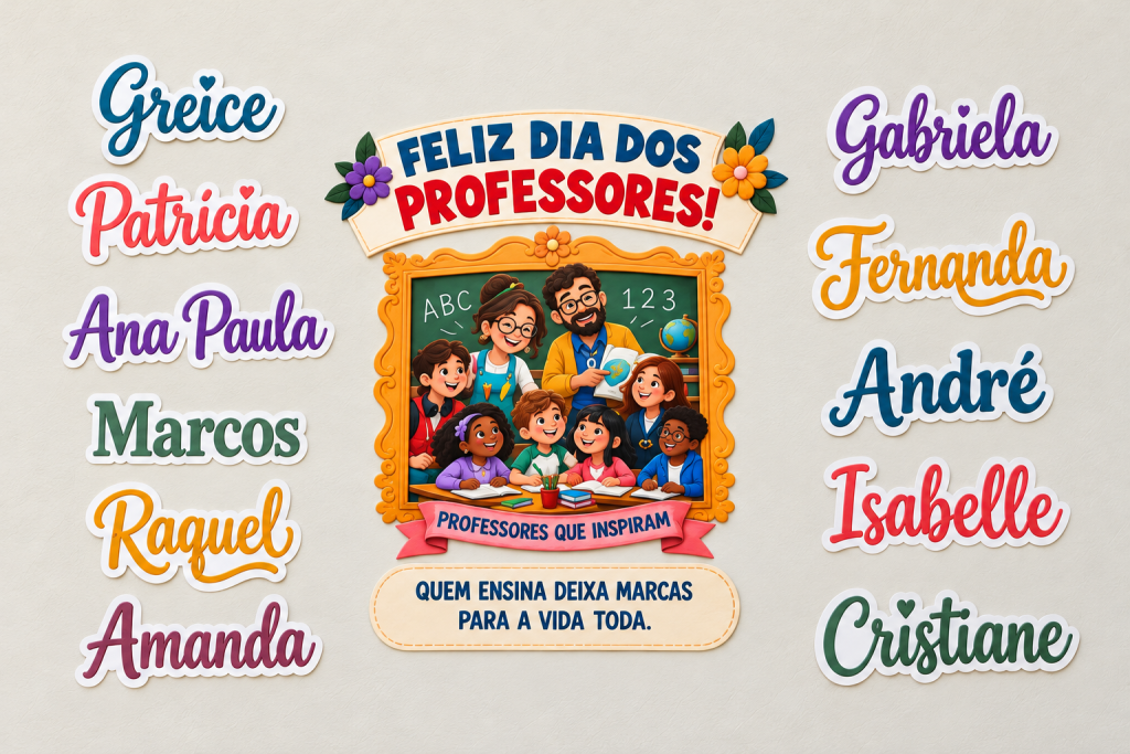 Mural completo com nomes ao redor